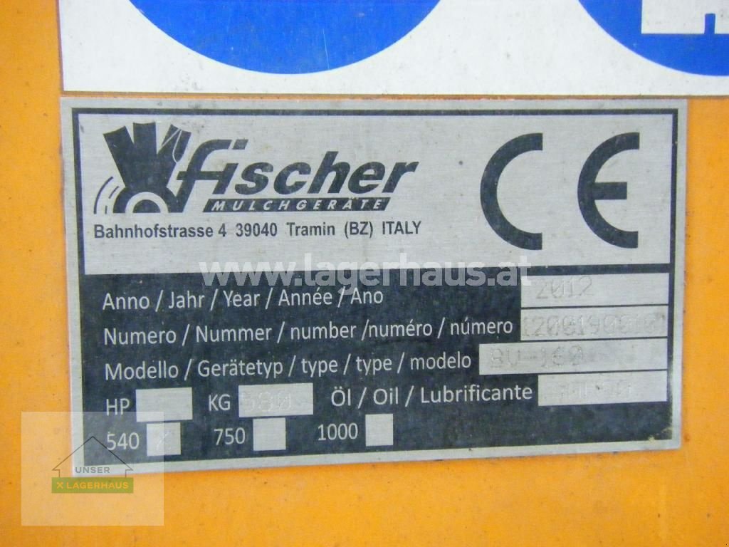 Mulchgerät & Häckselgerät tipa Fischer BV 160, Gebrauchtmaschine u Horitschon (Slika 4)