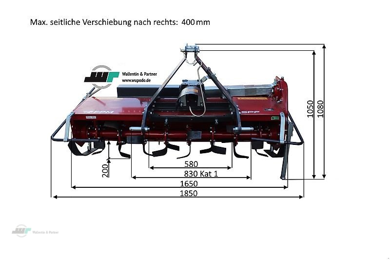 Bodenfräse tipa Wallentin & Partner Bodenfräse 1,65 m - mit Seitenverstellung, Neumaschine u Wesenberg (Slika 3)